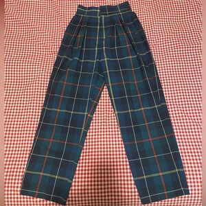 Urban Outfitters 50s/60s Inspired High Waist Slacks Pants Pleated and Navy Plaid